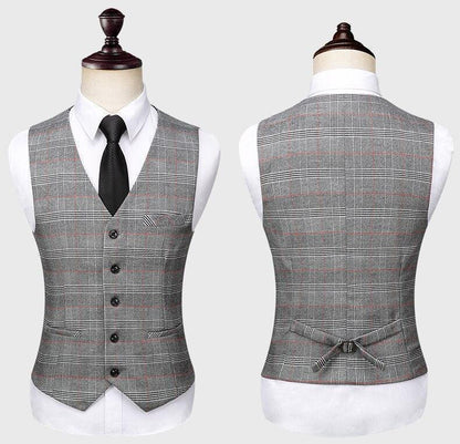 Men Suit - Rubinacci Plaid 3-Piece Suit - 3-Piece Suit - Guocali