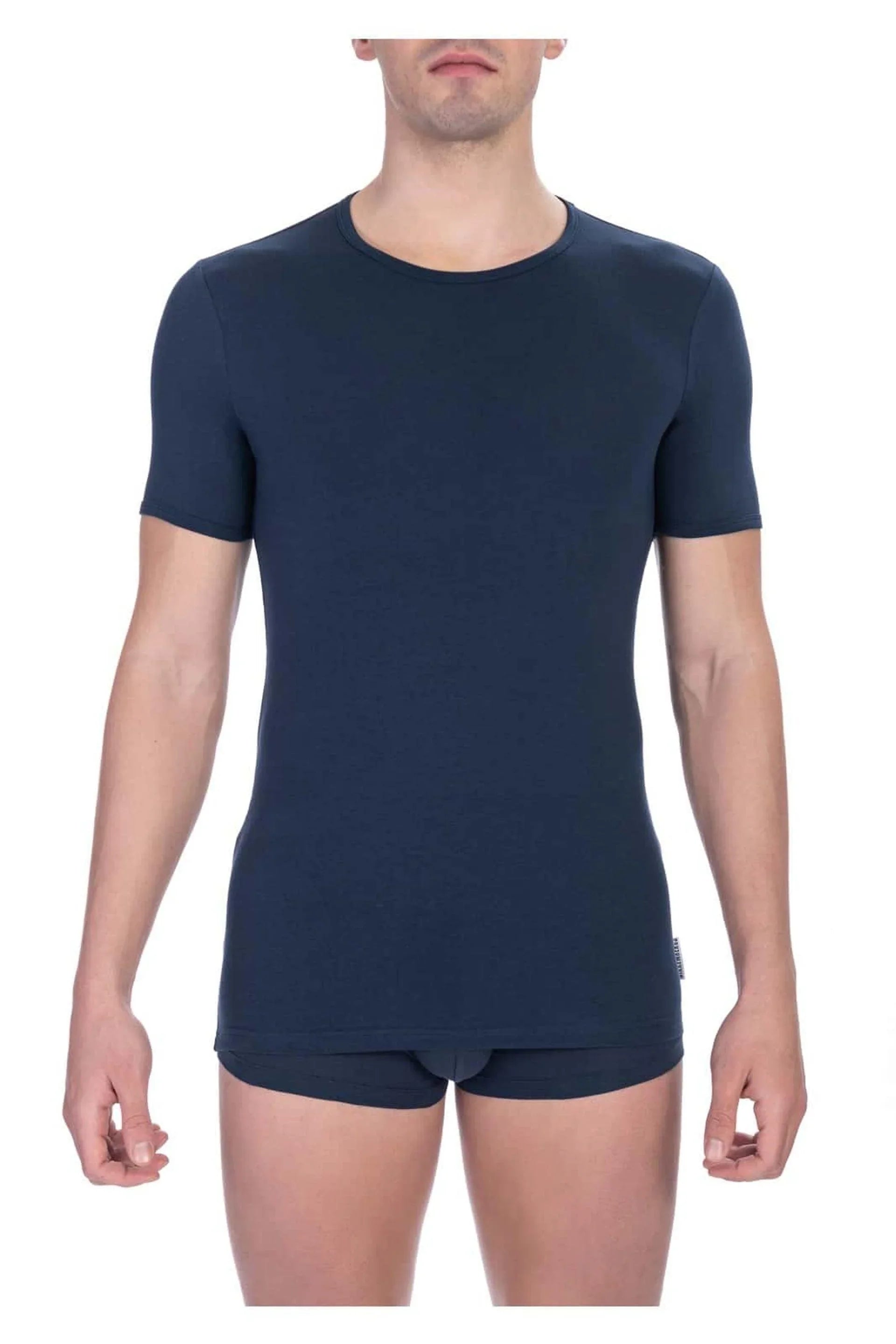 Men Underwear T-shirts - Stretchable - Short-Sleeves Navy -Guocali