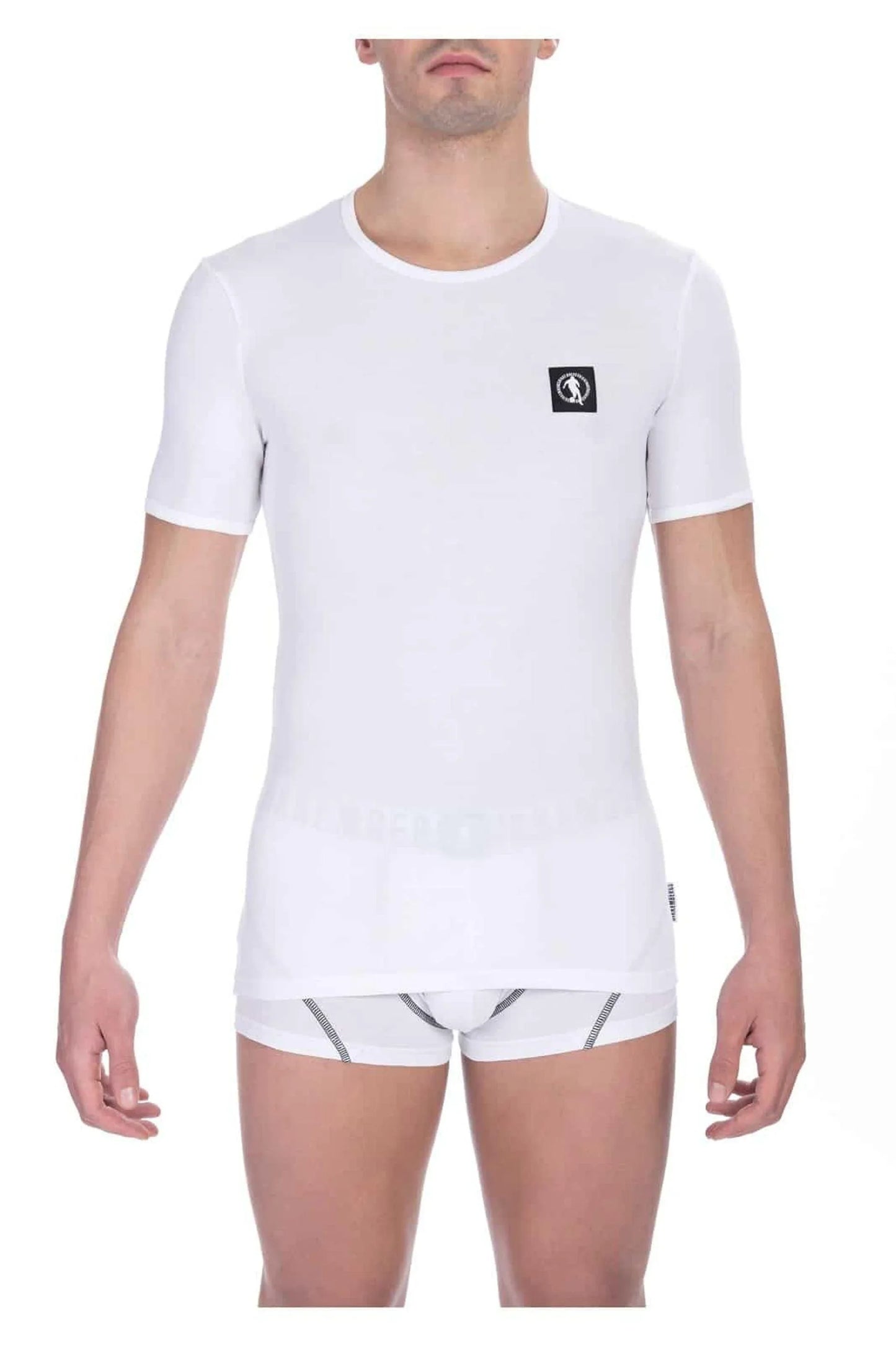 Men Underwear T-shirts - Stretchable - Short-Sleeves White -Guocali