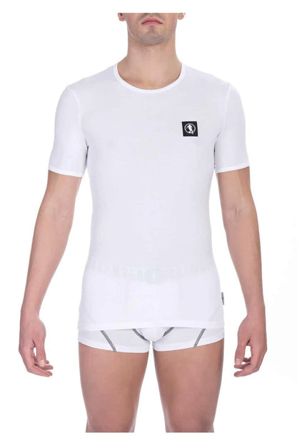Men Underwear T-shirts - Stretchable - Short-Sleeves White -Guocali