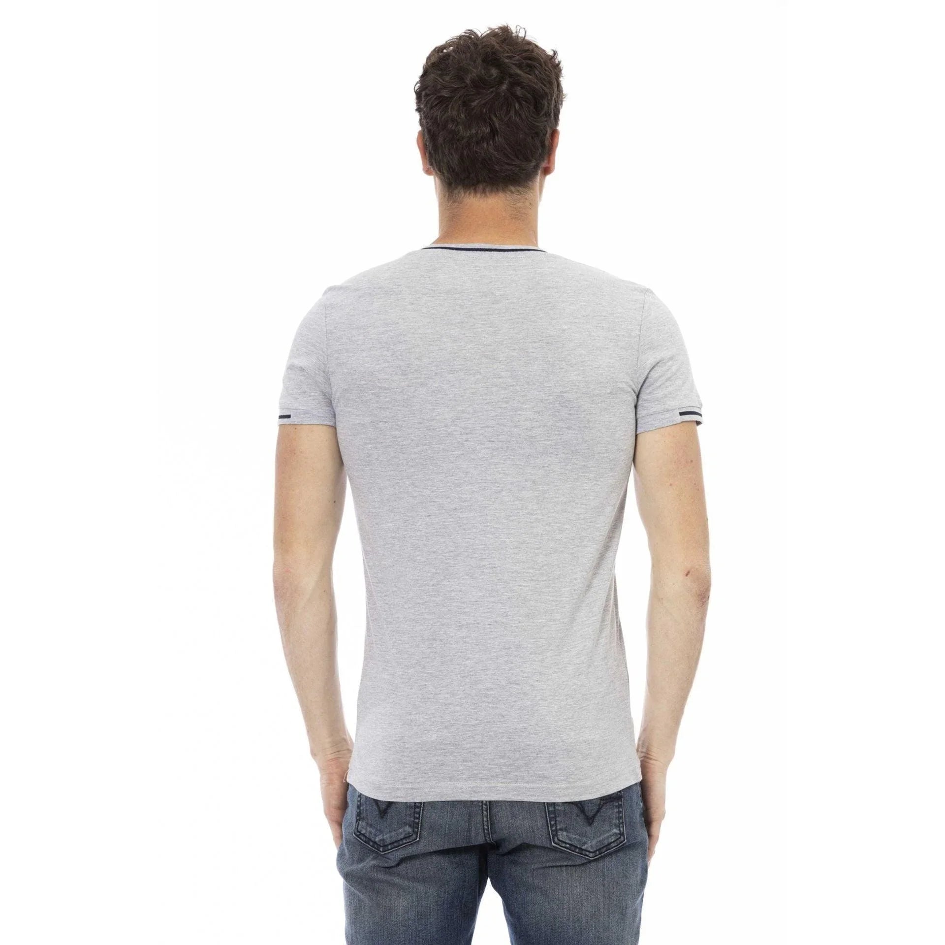 Men V-Neck Short-Sleeves T-Shirt – Breathable - Gray -Guocali