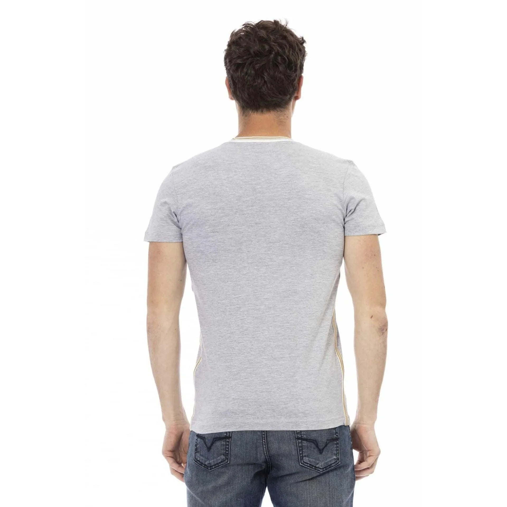 Men V-Neck Short-Sleeves T-Shirt – Breathable - Gray -Guocali