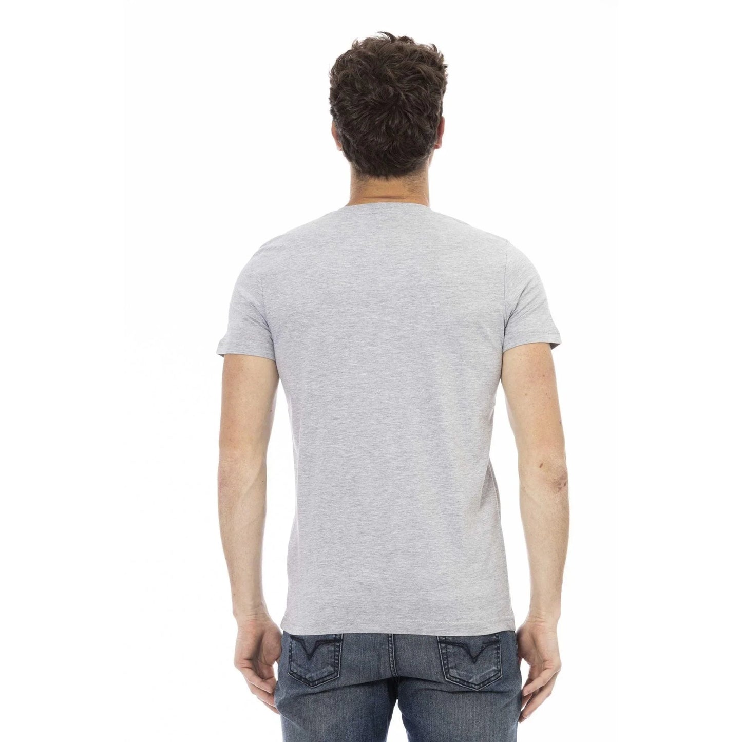 Men V-Neck Short-Sleeves T-Shirt – Breathable - Gray -Guocali