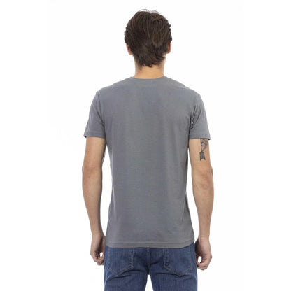 Men V-Neck Short-Sleeves T-Shirt – Breathable - Gray -Guocali