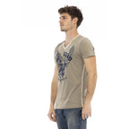 Men V-Neck Short-Sleeves T-Shirt – Breathable - Green -Guocali