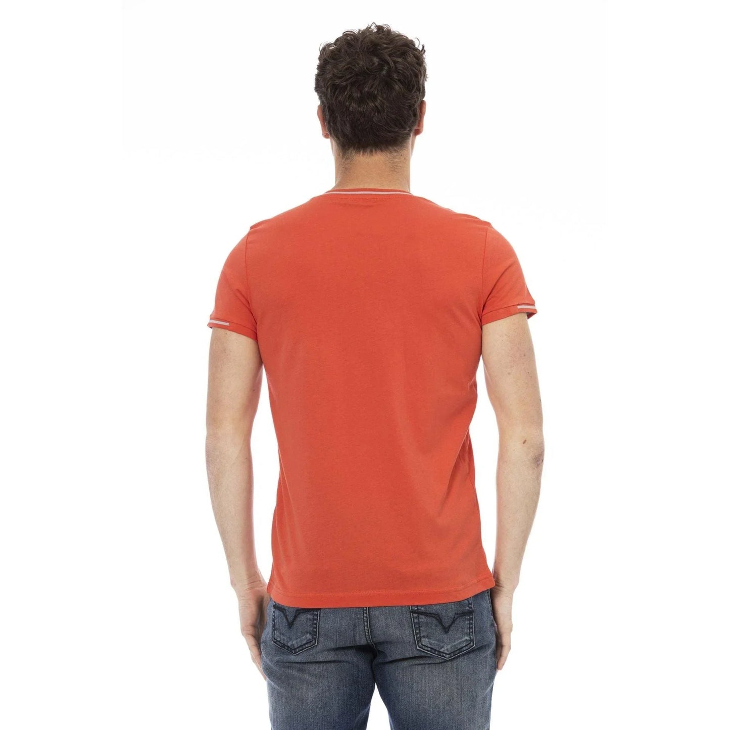 Men V-Neck Short-Sleeves T-Shirt – Breathable - Orange -Guocali