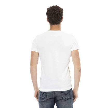 Men V-Neck Short-Sleeves T-Shirt – Breathable - White -Guocali