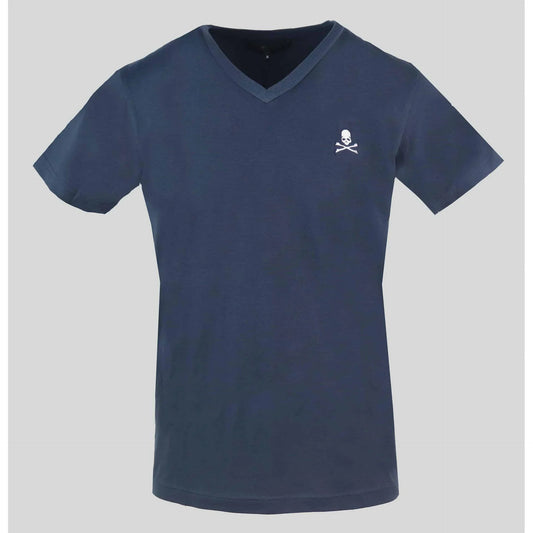 Men V-Neck Short-Sleeves T-Shirt – Stretchable - Navy -Guocali