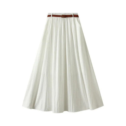 Minimalist A-Line Skirt with Belt - A-Line Skirt - Guocali