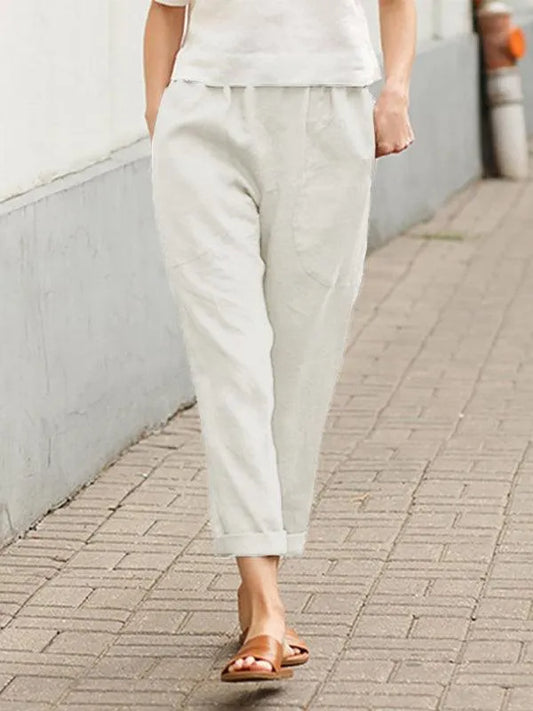 Minimalist Women's Trousers – Mid Rise Breathable -Guocali