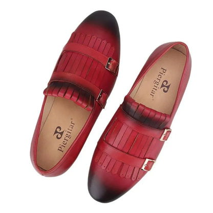 Men Kiltie Dress Loafers - Buckles, Straps Monk Strap Formal Dress Shoes