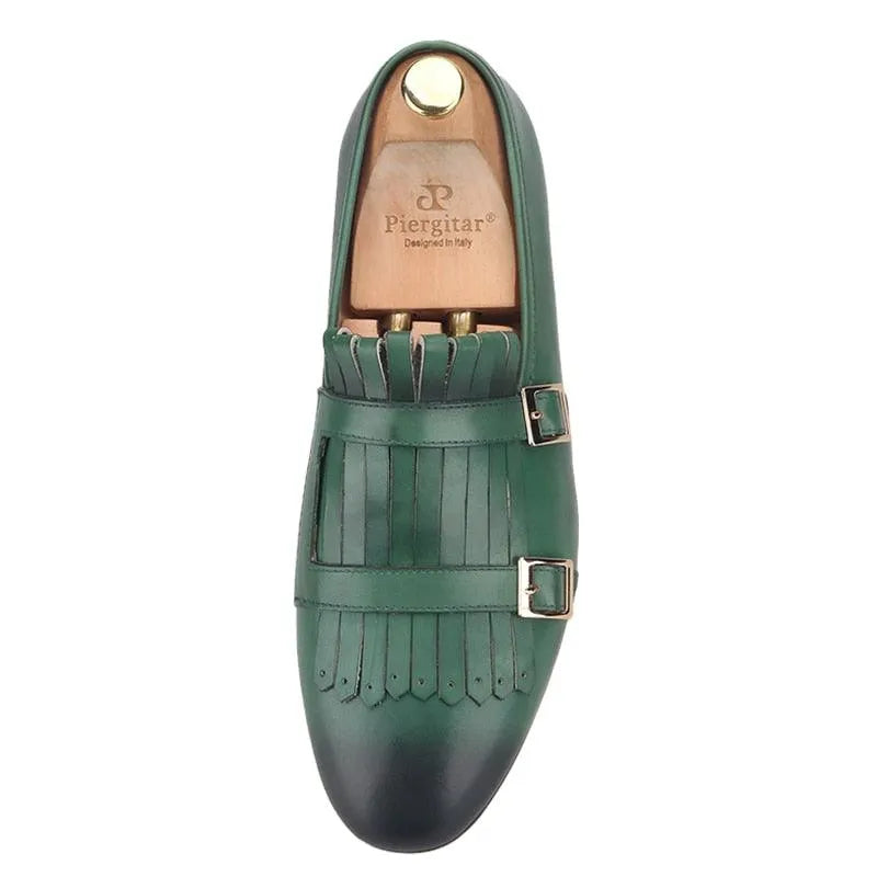 Multicolor Monk Strap Leather Loafers - Loafer Shoes - Guocali