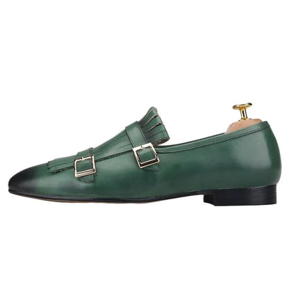 Multicolor Monk Strap Leather Loafers - Loafer Shoes - Guocali