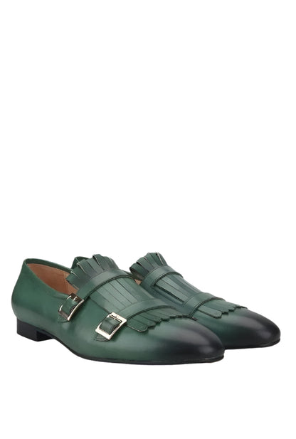 Multicolor Monk Strap Leather Loafers - Loafer Shoes - Guocali