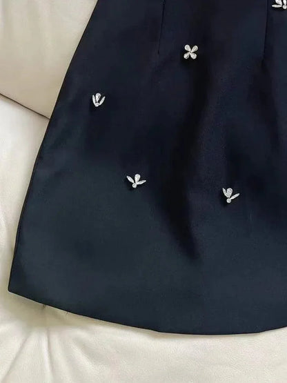 O-Neck Diamond Hollow-Out A-Line Dress -Guocali