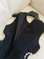 O-Neck Diamond Hollow-Out A-Line Dress -Guocali
