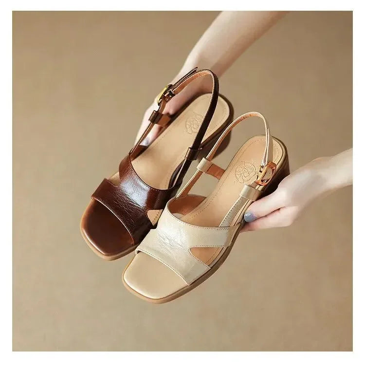Open-Toe Buckle Strap Sandals for Women -Guocali
