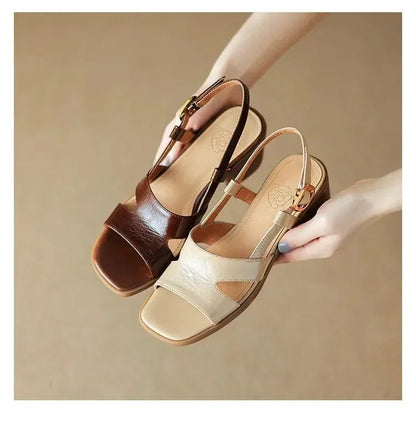 Open-Toe Buckle Strap Sandals for Women -Guocali