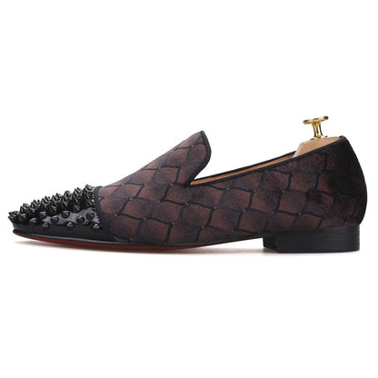 Patchwork Velvet Loafers - Men Shoes - Loafer Shoes - Guocali