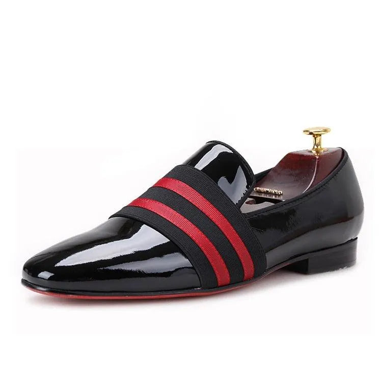 Men Dress Apron Toe Loafers - Slip-On Flat Formal Dress Shoes