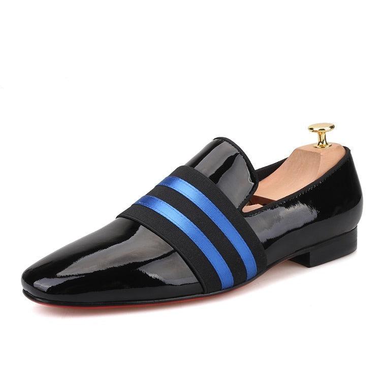 Patent Leather Men Loafers With Ribbon - Men Shoes - Loafer Shoes - Guocali