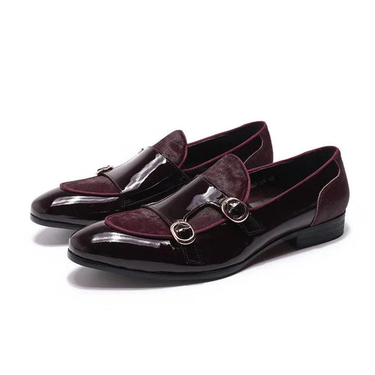 Patent Leather Monk Strap Formal Loafers -Guocali
