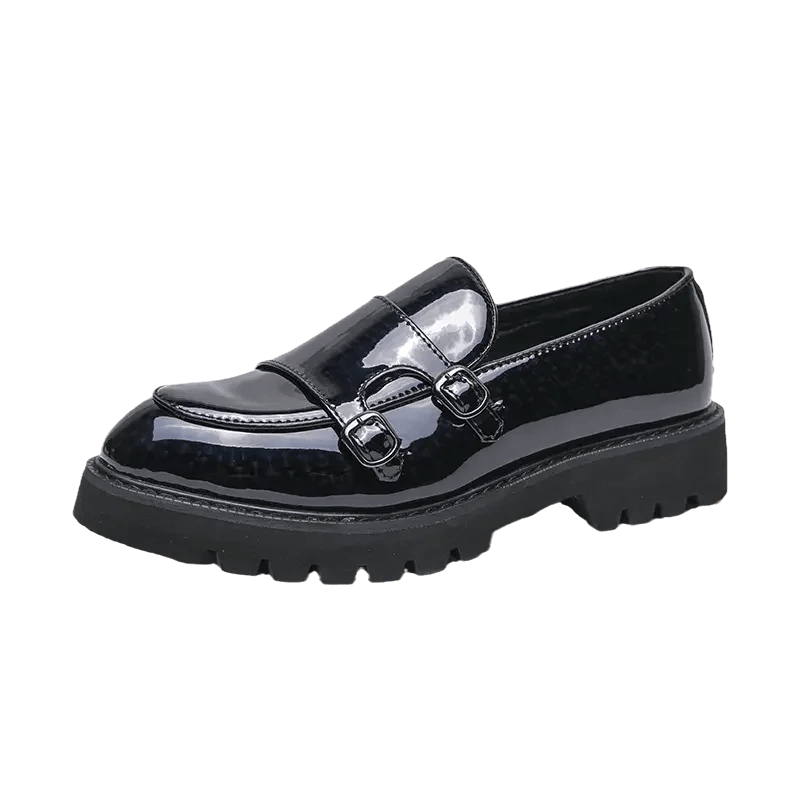 Patent Leather Monk Strap Loafers - Monk Strap Shoes - Guocali