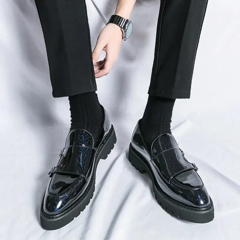 Patent Leather Monk Strap Loafers - Monk Strap Shoes - Guocali