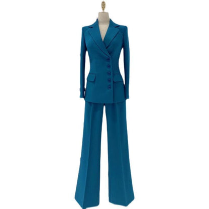 Peacock Style Pant Suit - Wide Leg Women Trouser Suit - Pantsuit - Guocali