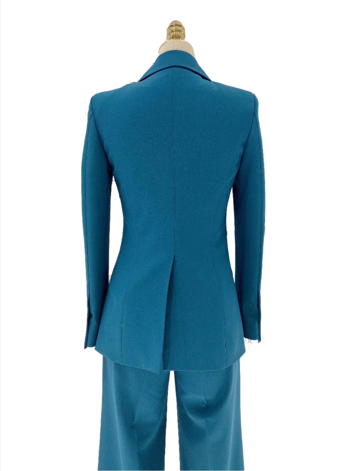 Peacock Style Pant Suit - Wide Leg Women Trouser Suit - Pantsuit - Guocali