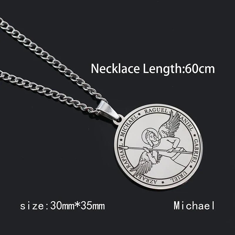 Pentagram Pendant Necklace - Archangels -Guocali
