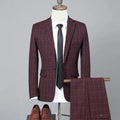 Plaid 3-Piece Men’s Suit - Business Style Elegance -Guocali