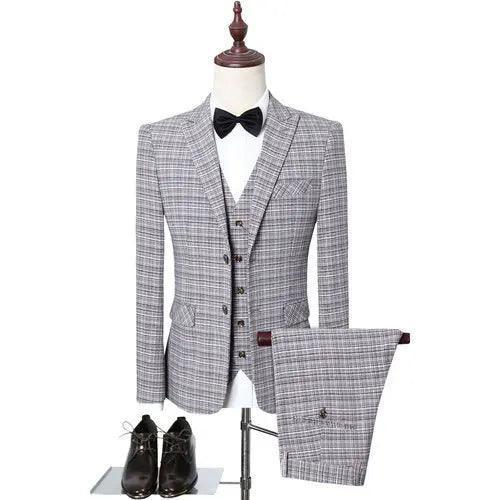 Plaid 3-Piece Suit for Men - Plaid Suit - Guocali