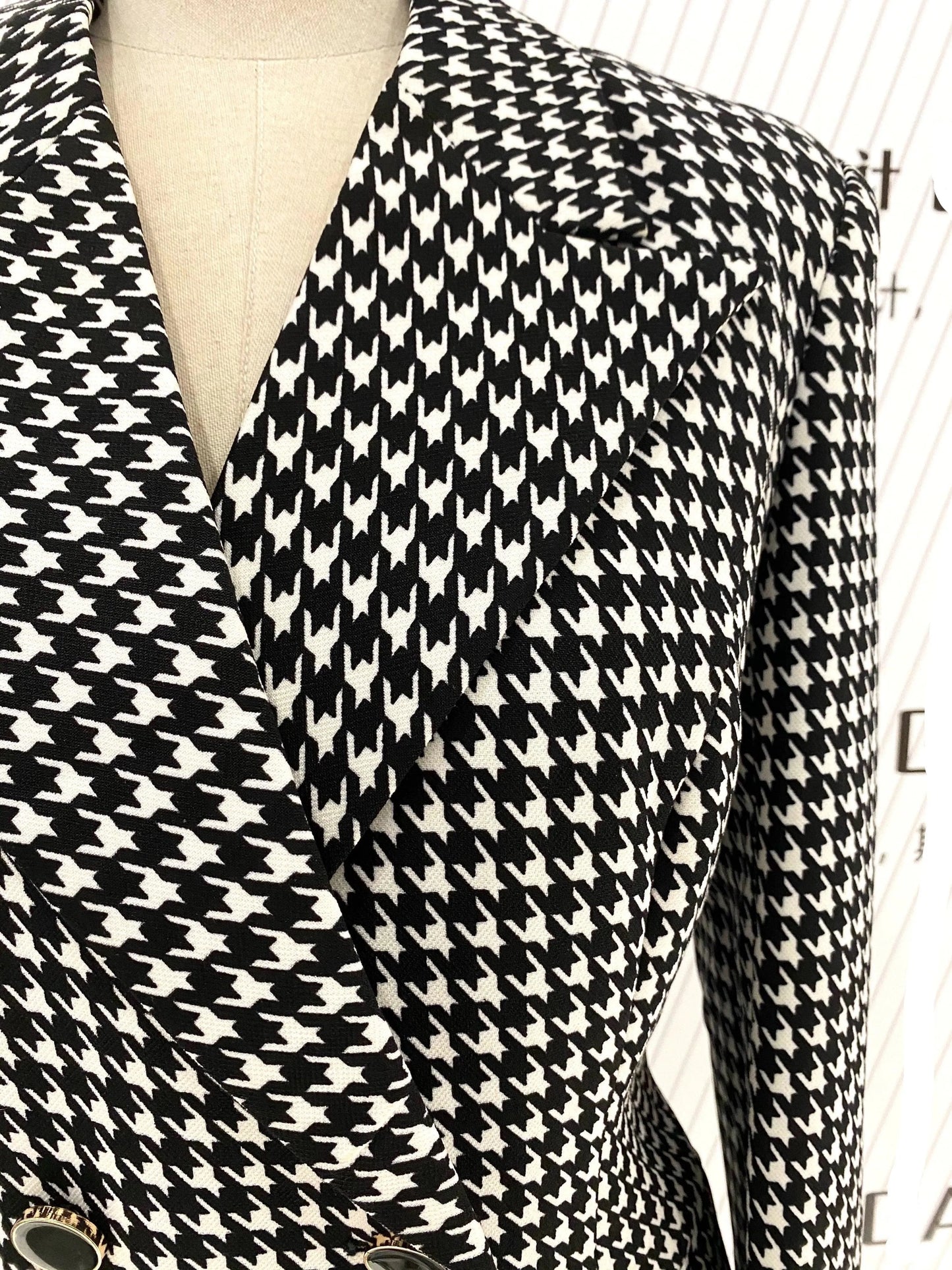 Plaid Double Breasted Women Pant Suit -Guocali