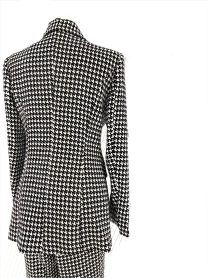 Plaid Double Breasted Women Pant Suit -Guocali