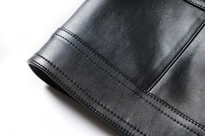 Plaid Mini Skirt - Women Leather Skirt -Guocali