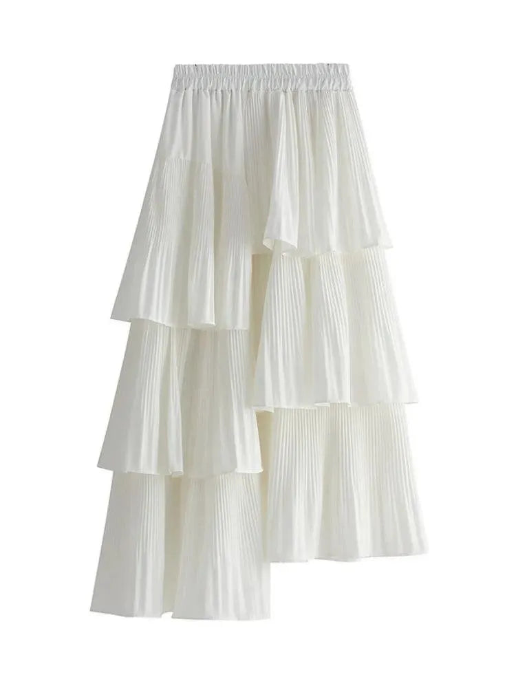 Pleated Skirt Fashion Irregular Ruffled Edges - Pleated Skirt - Guocali