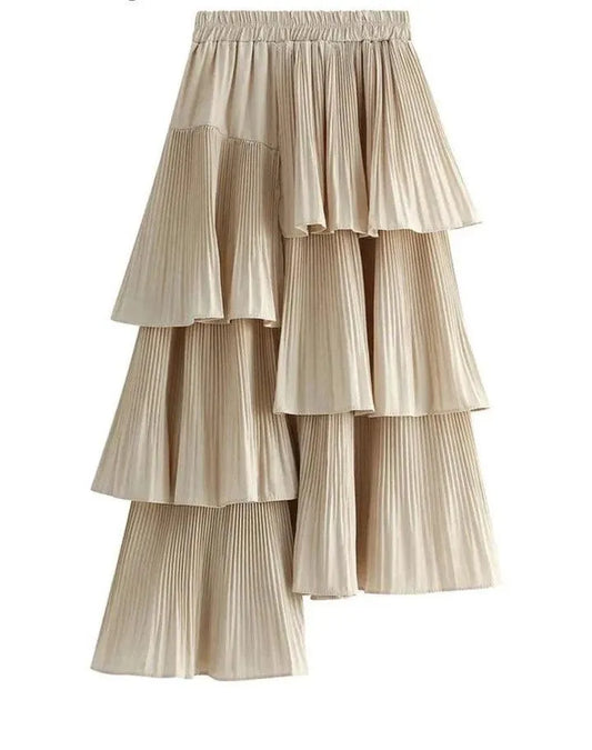 Pleated Skirt Fashion Irregular Ruffled Edges - Pleated Skirt - Guocali