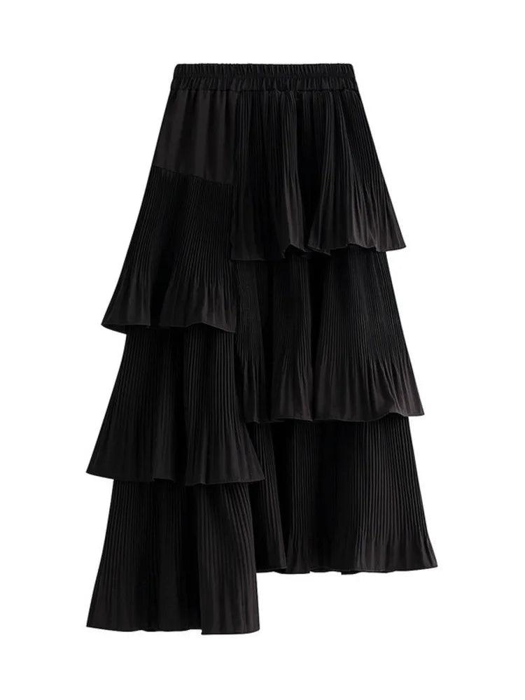 Pleated Skirt Fashion Irregular Ruffled Edges - Pleated Skirt - Guocali