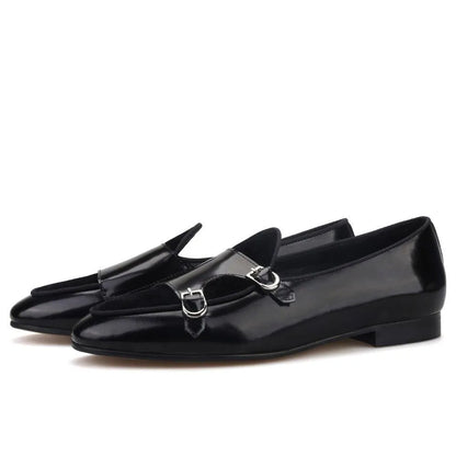 Polished Double Monk Strap Loafers - Loafer Shoes - Guocali