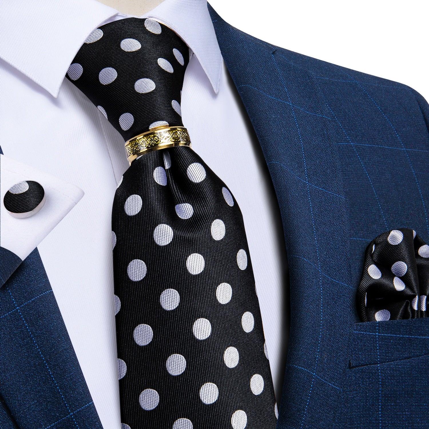 Polka Dots Silk Necktie Set - Necktie - Guocali