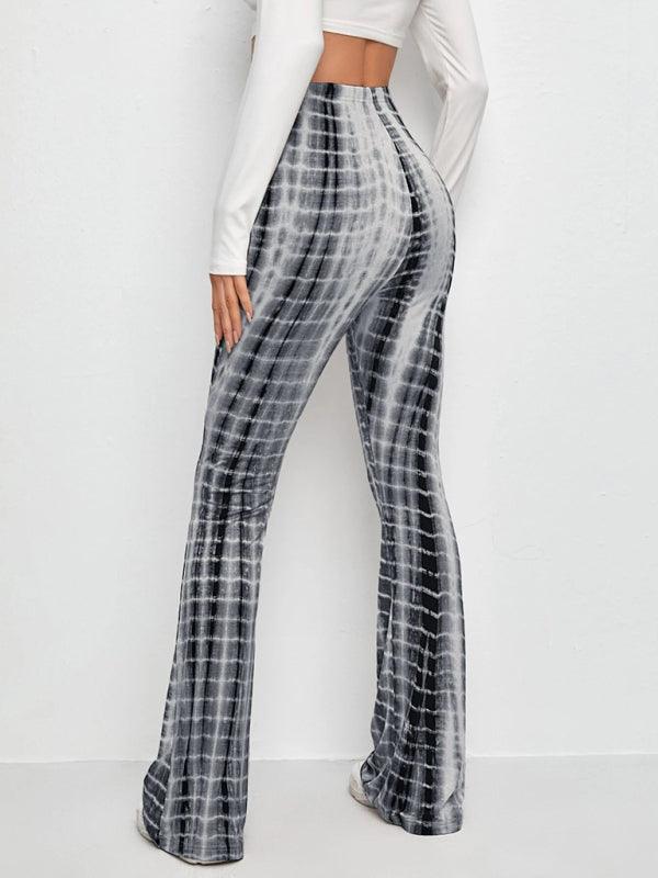 Printed Slim Casual Flared Trousers - Flared Trousers - Guocali