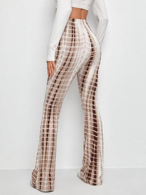 Printed Slim Casual Flared Trousers - Flared Trousers - Guocali