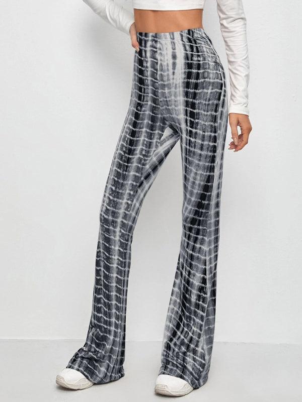 Printed Slim Casual Flared Trousers - Flared Trousers - Guocali