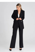 Professional Women's Wide-Leg Pants – High-Rise Button Front -Guocali