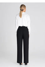Professional Women's Wide-Leg Pants – High-Rise Button Front -Guocali