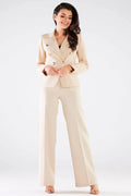 Professional Women Wide-Leg Pants – High Rise Zipper Front -Guocali