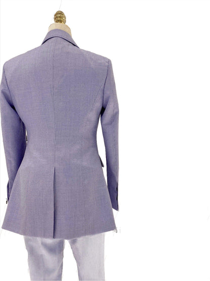 Purple Three-Piece Suit - Women Double-Breasted Pantsuit - Pantsuit - Guocali