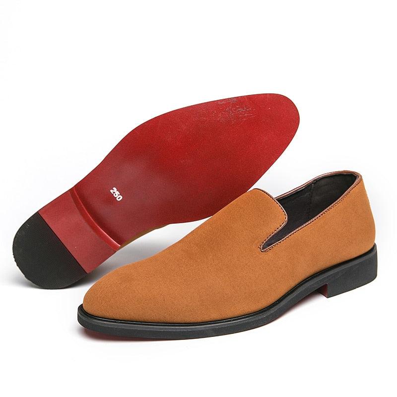 Red Sole Suede Formal Men Loafers - Men Shoes - Loafer Shoes - Guocali