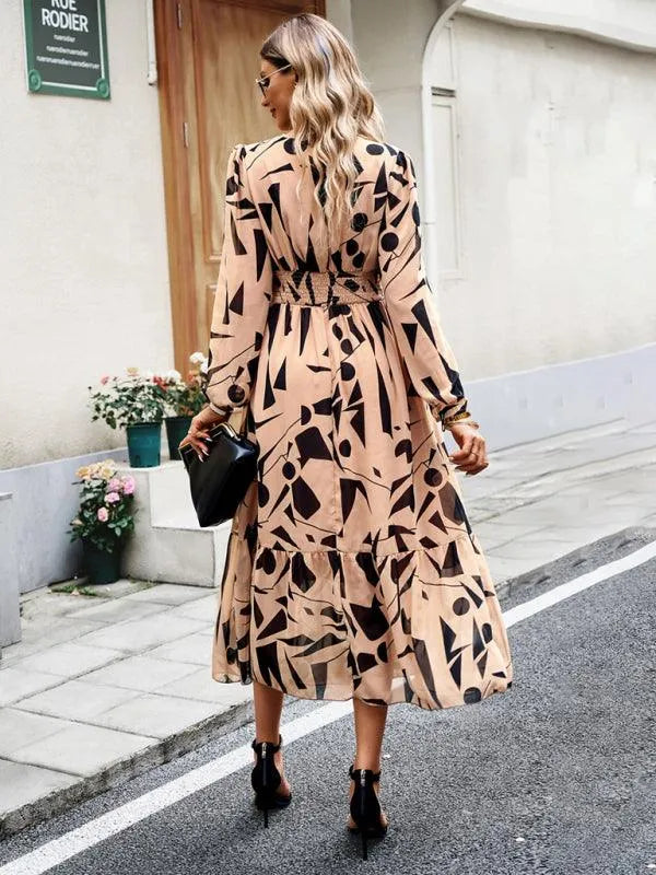 Resort V-Neck Long-Sleeved Summer Dress -Guocali